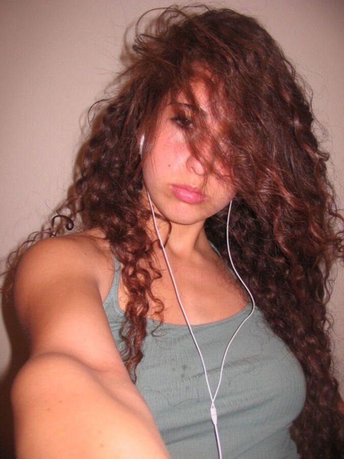 Curly haired babe with an amazing body