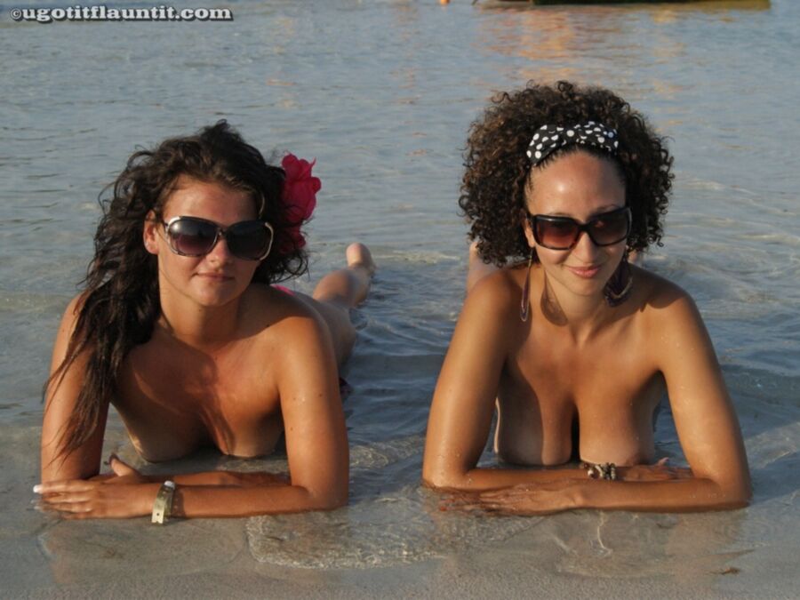 Sinead and Kelly topless on holiday