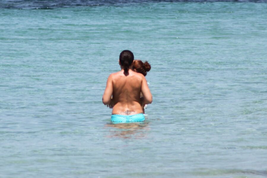 Mom beauty caught topless in Agia Anna, Naxos