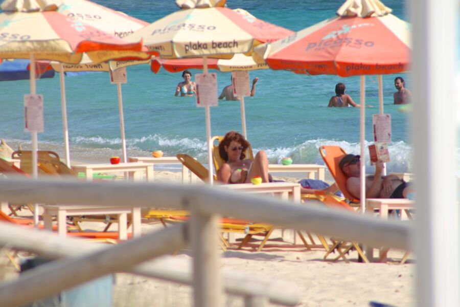 Redhead milf caught topless in Plaka beach, Naxos