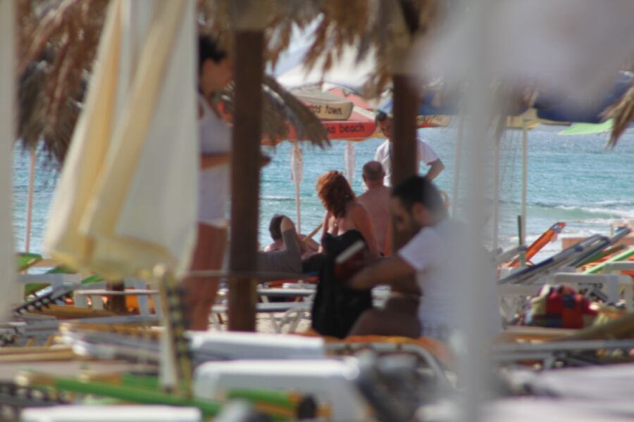 Redhead milf caught topless in Plaka beach, Naxos