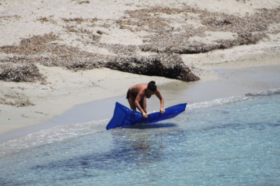 French babe caught topless in Mikri Vigla, Naxos