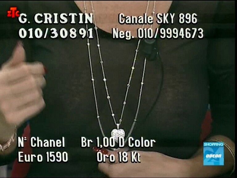 Sexy presenter seller of jewelry from Italy