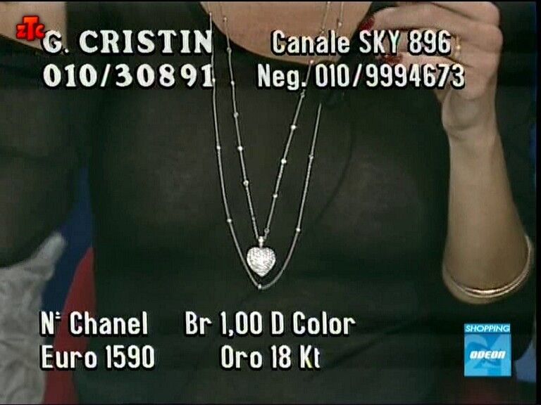 Sexy presenter seller of jewelry from Italy