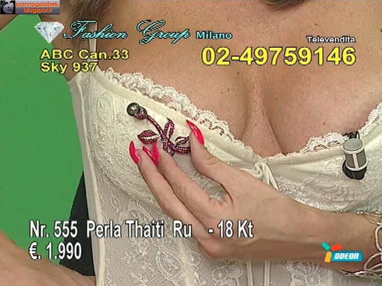 Sexy presenter seller of jewelry from Italy