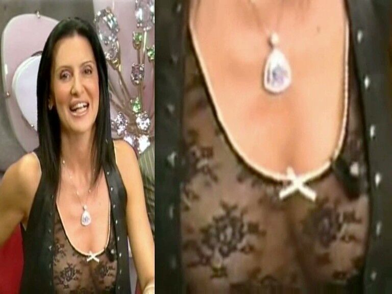 Sexy presenter seller of jewelry from Italy