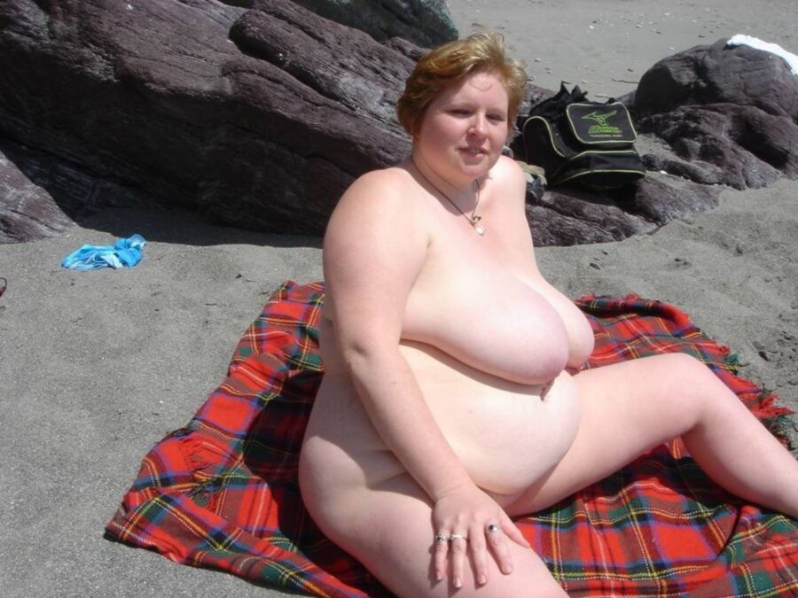 Big boobs on the beach