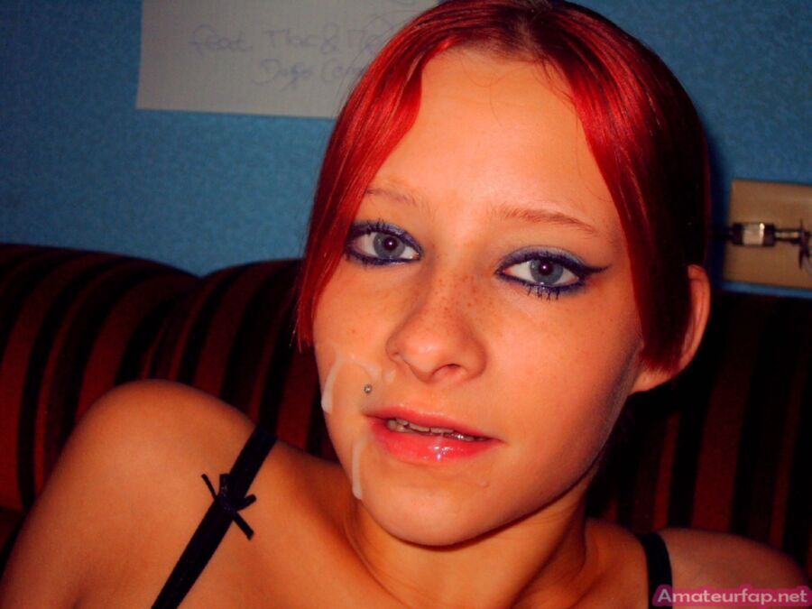 Punk Redhead Girl Shows Her Plump Tits