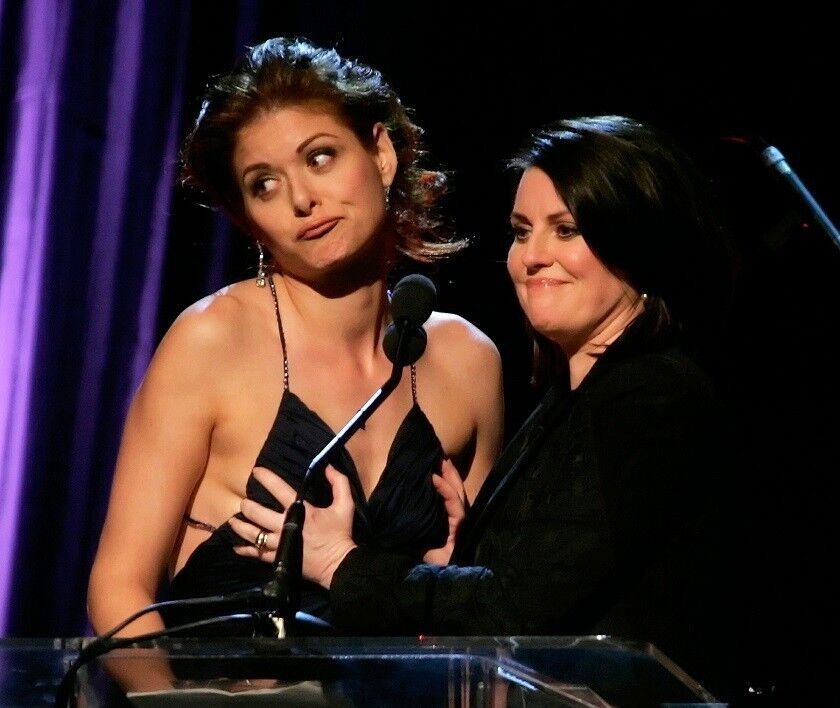 Debra Messing and Megan Mullally