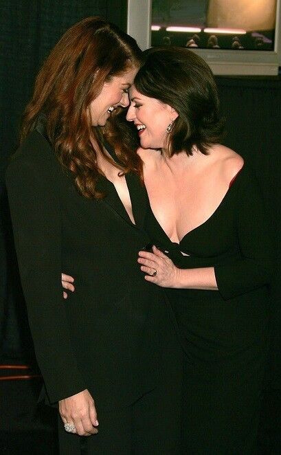 Debra Messing and Megan Mullally