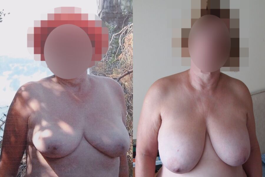 Todas las tetas naturales de abuelita pesada