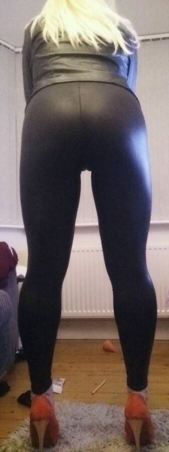 UK sexy blonde wife showing off legs and ass *new*