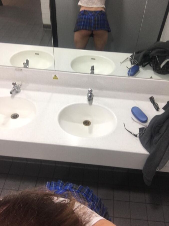 Showing off my big ass and tits in public bathroom Tabbyanne