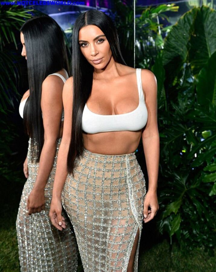 Kim Kardashian Sexy Cleavage at a Boutique Opening