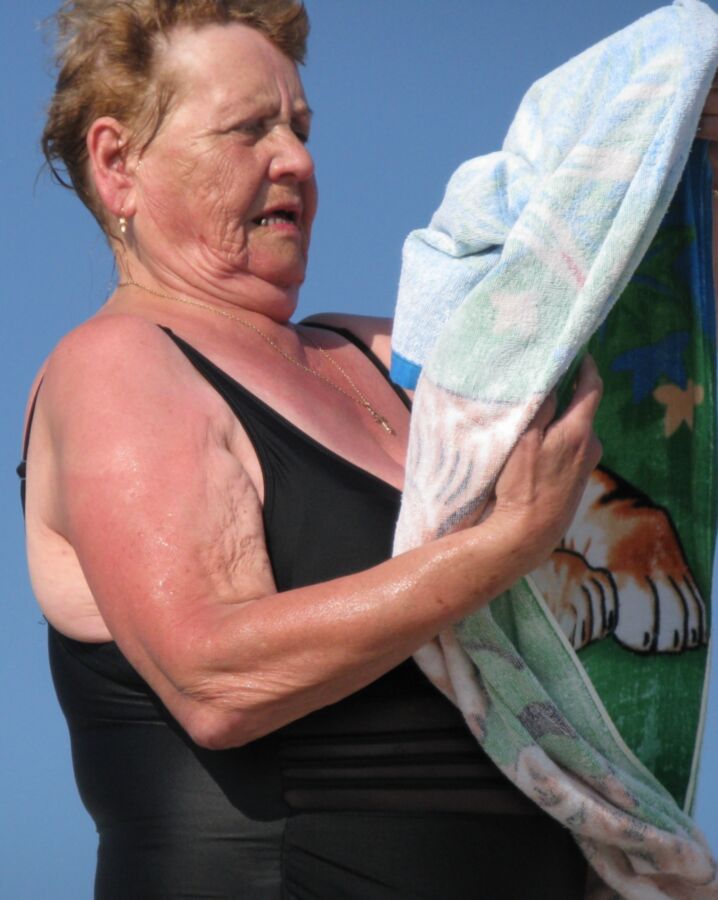 nice granny on a beach