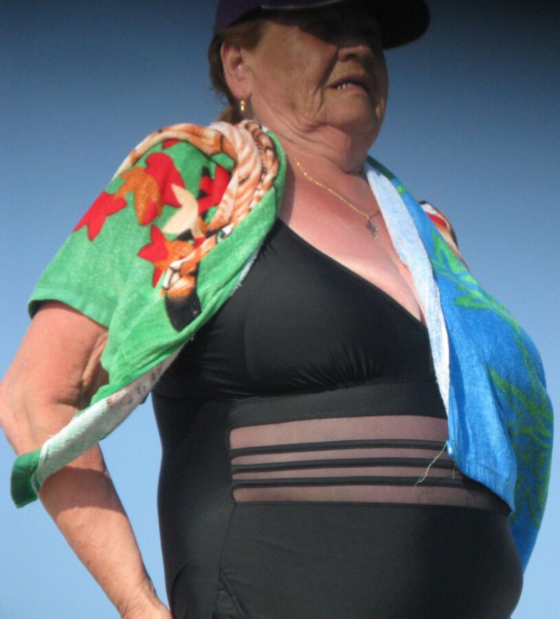 nice granny on a beach