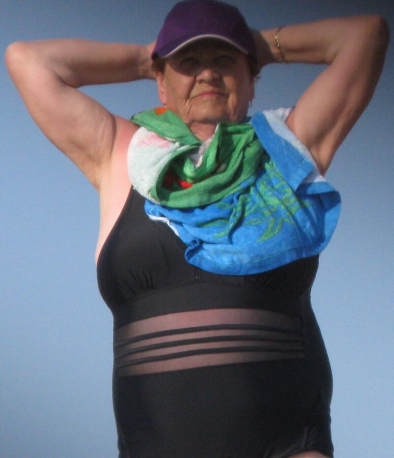 nice granny on a beach