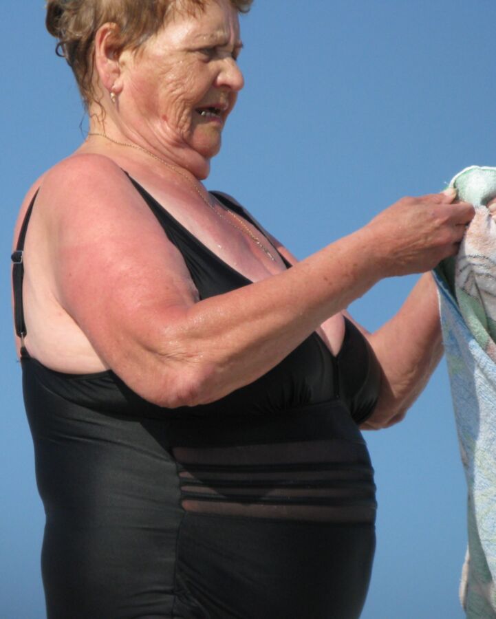 nice granny on a beach