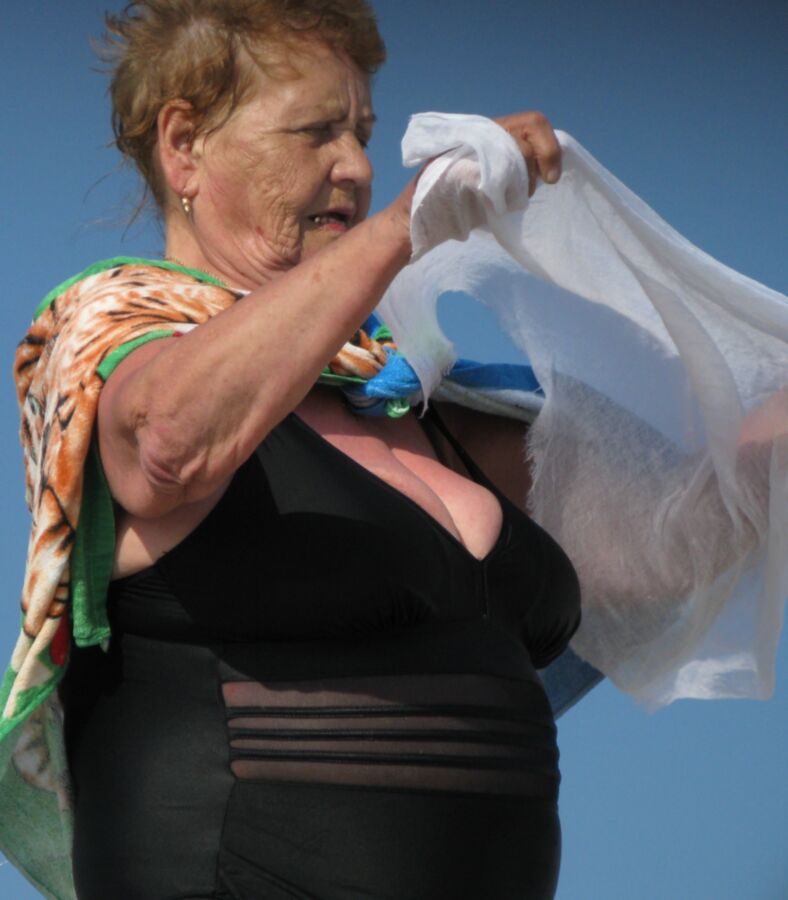 nice granny on a beach