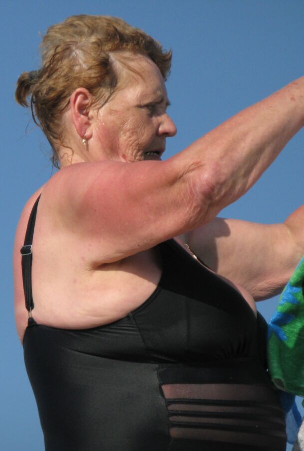 nice granny on a beach