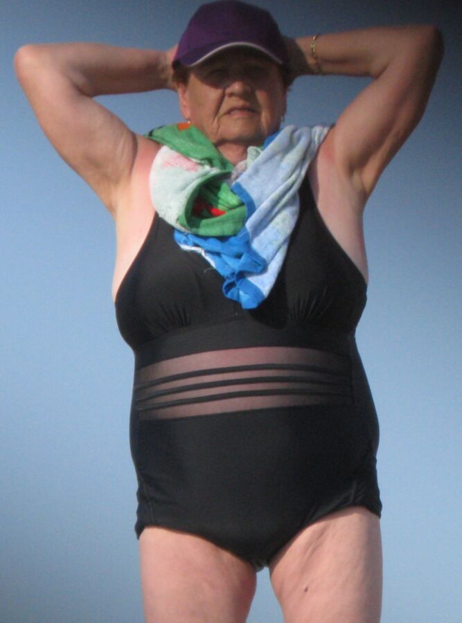 nice granny on a beach