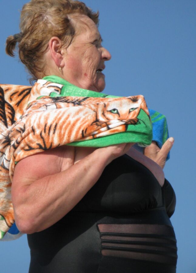 nice granny on a beach