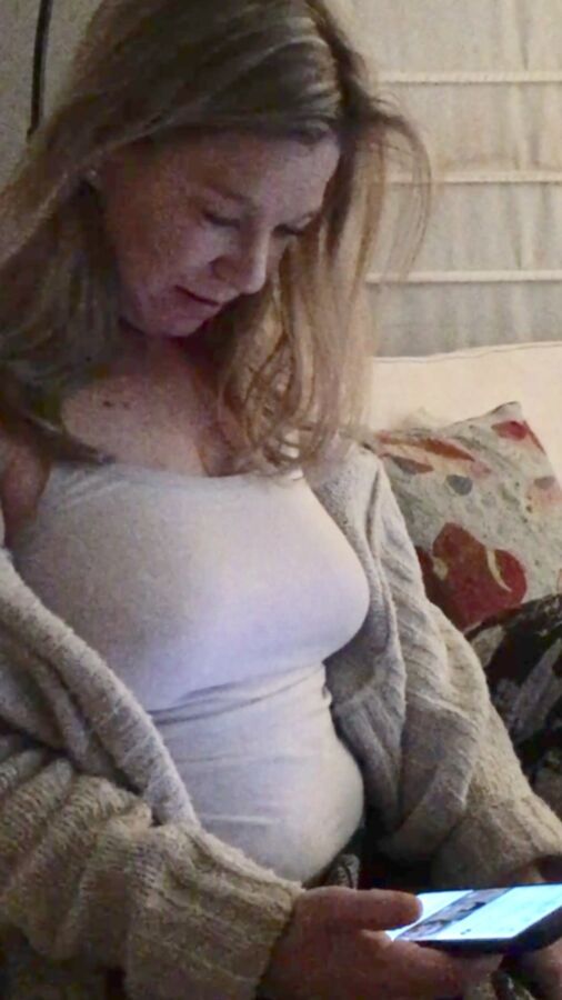 Milf wife showing tits and belly