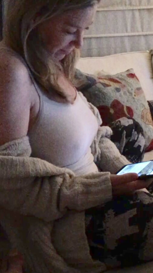 Milf wife showing tits and belly