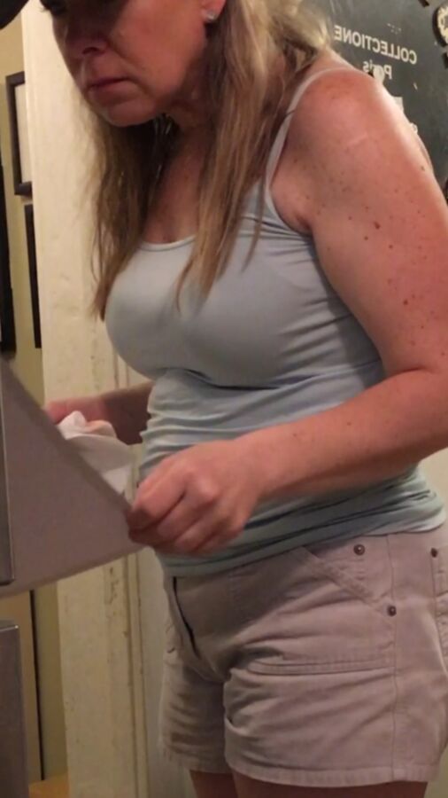 Milf wife showing tits and belly