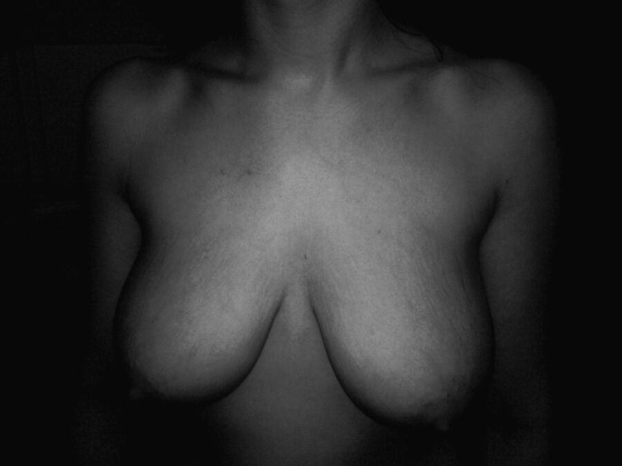 My big natural tits in black and white for you