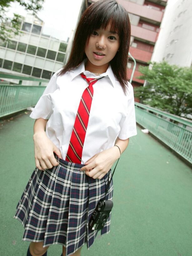 Aoi Sola takes off her school uniform