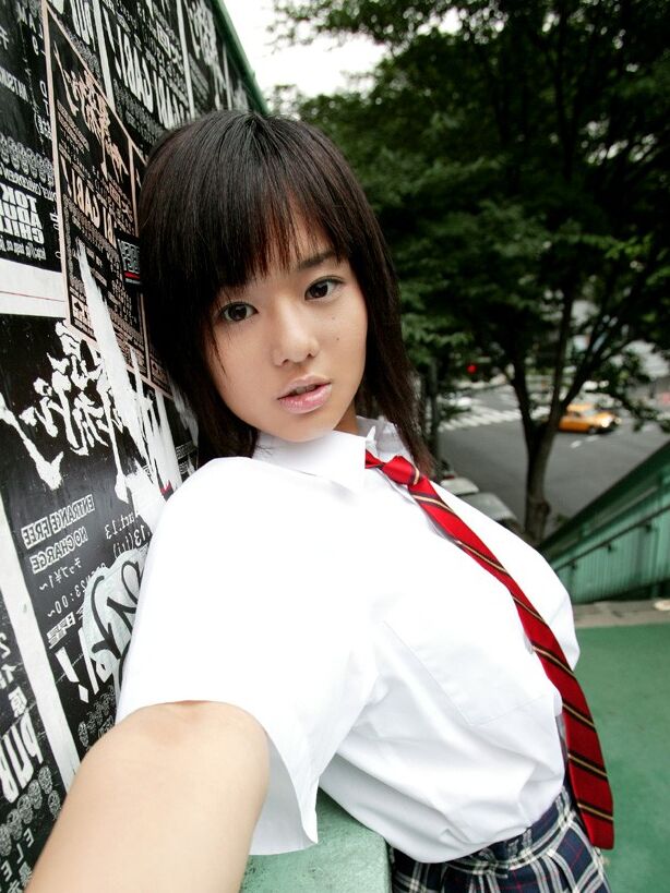 Aoi Sola takes off her school uniform