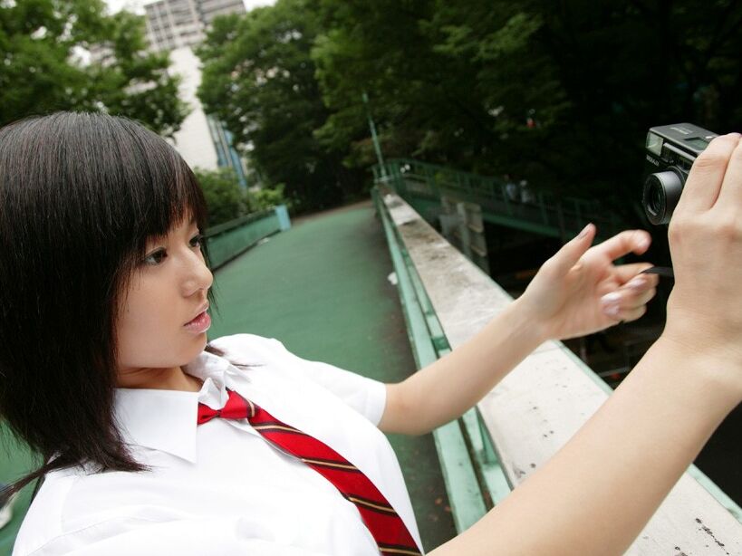 Aoi Sola takes off her school uniform