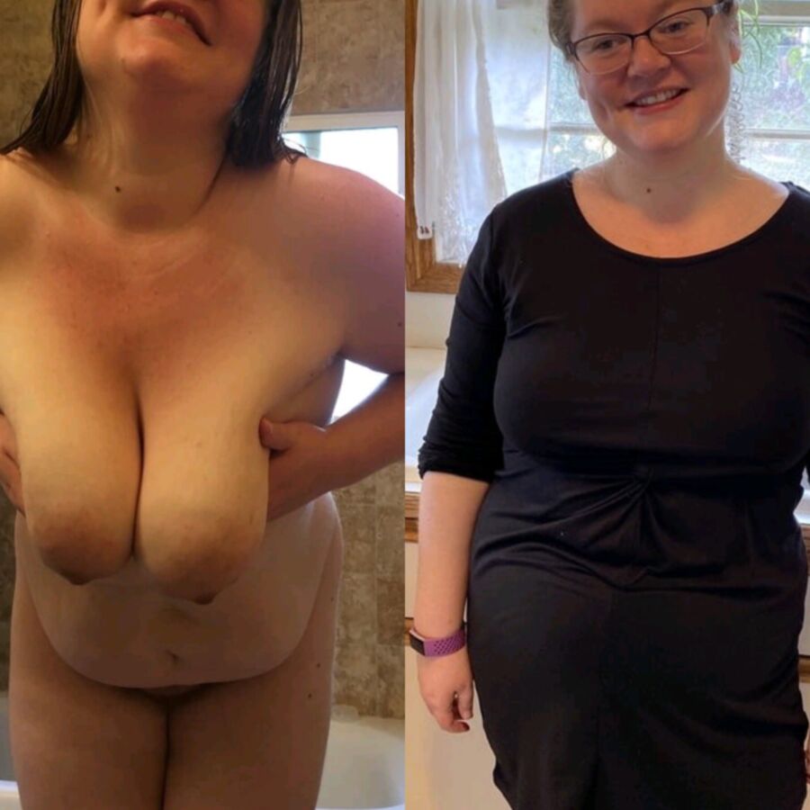 BBW Sarah dressed and undressed