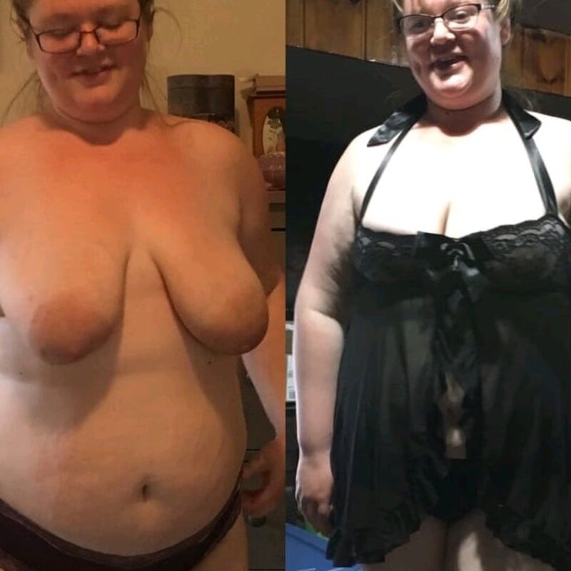 BBW Sarah dressed and undressed