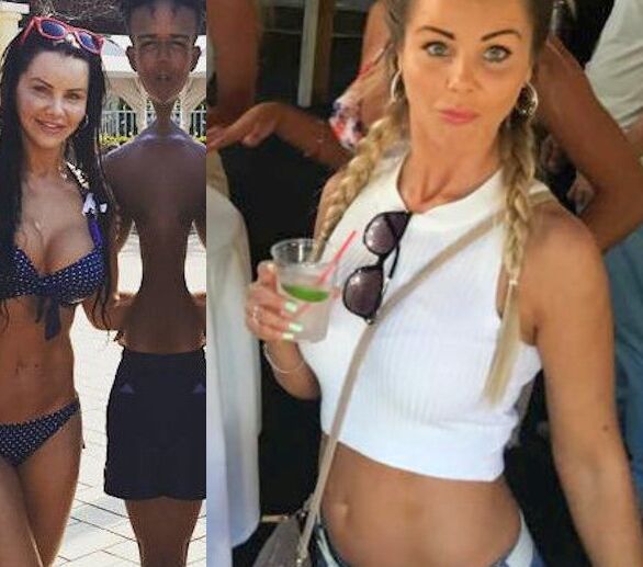 Sarah White Top & Shorts Versus Tiny Bikinis