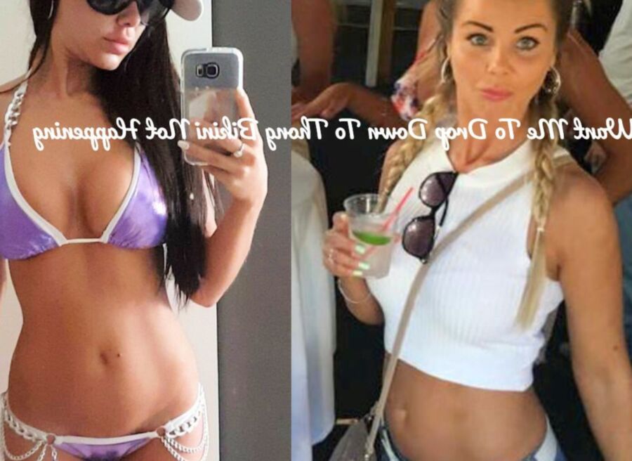 Sarah White Top & Shorts Versus Tiny Bikinis