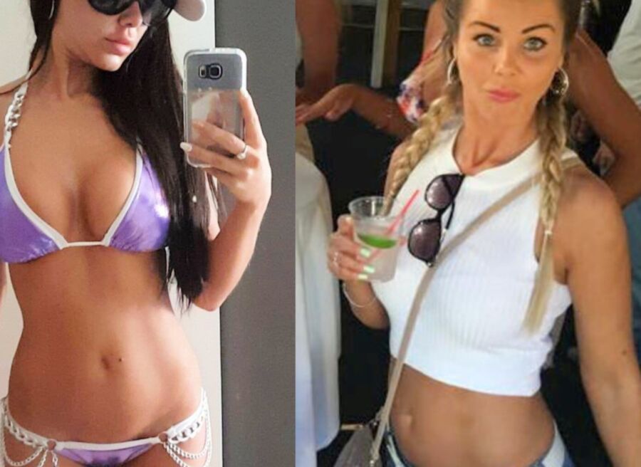 Sarah White Top & Shorts Versus Tiny Bikinis