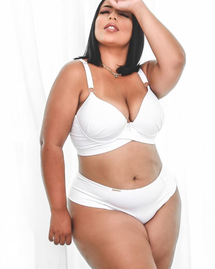 Big girls in white  lingerie