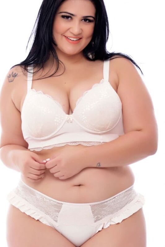 Big girls in white  lingerie