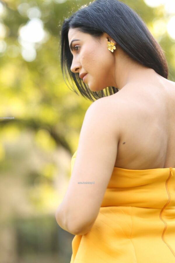 Nandini Rai- Beautiful Indian Bollywood Diva in Yellow Dress