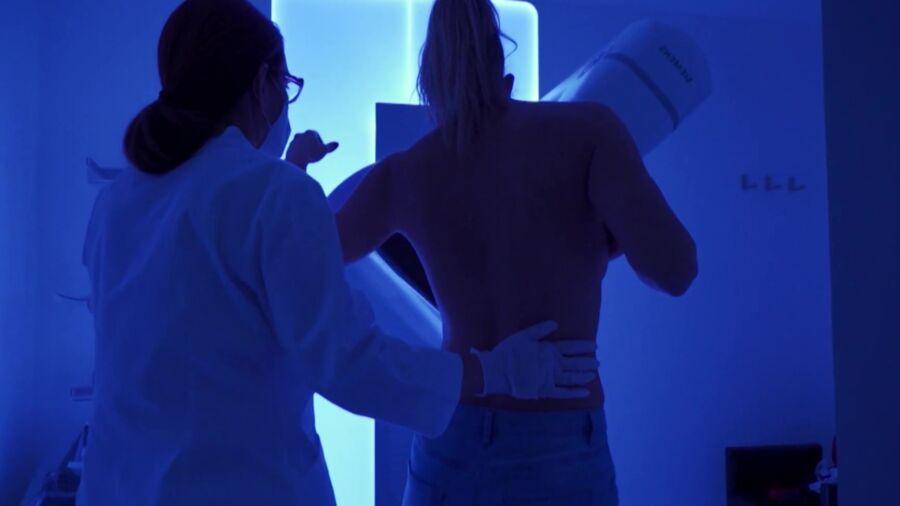 Hungarian women having a mammogram