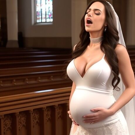 Orgasm of preg. brides in church, fucked by the Holy Spirit (AI)