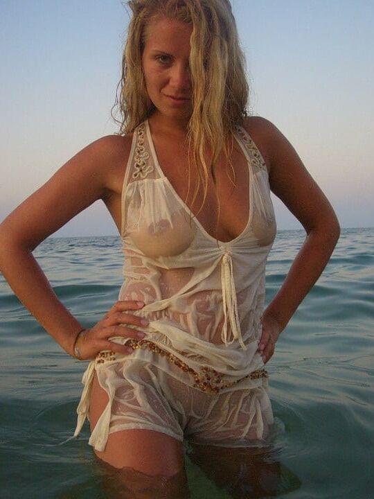 hot blonde outdoors