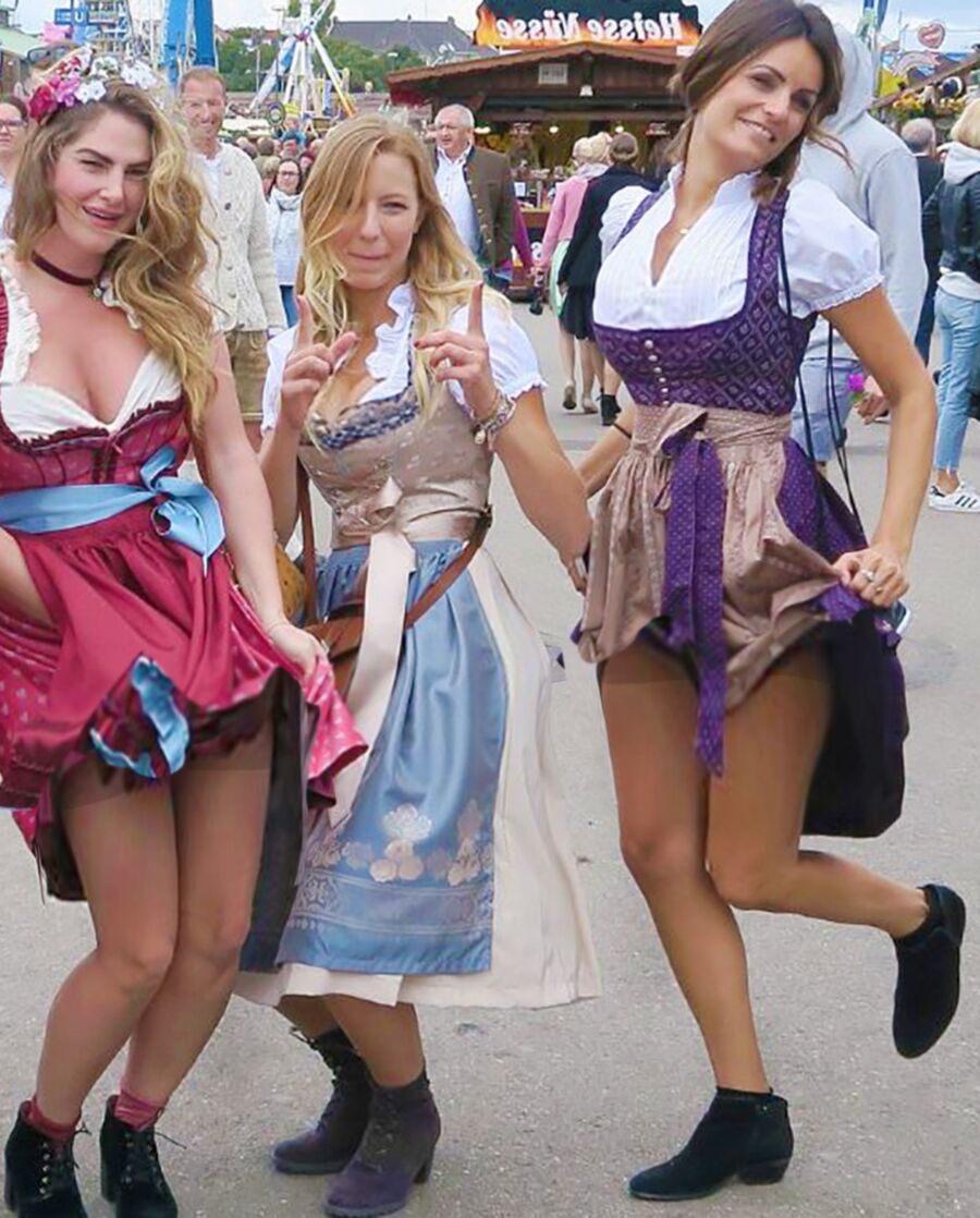 Fesche Madln im Dirndl zum Dreihundertdreiundsiebzigste`n