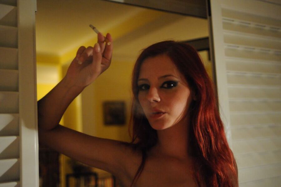 Ariel smokes