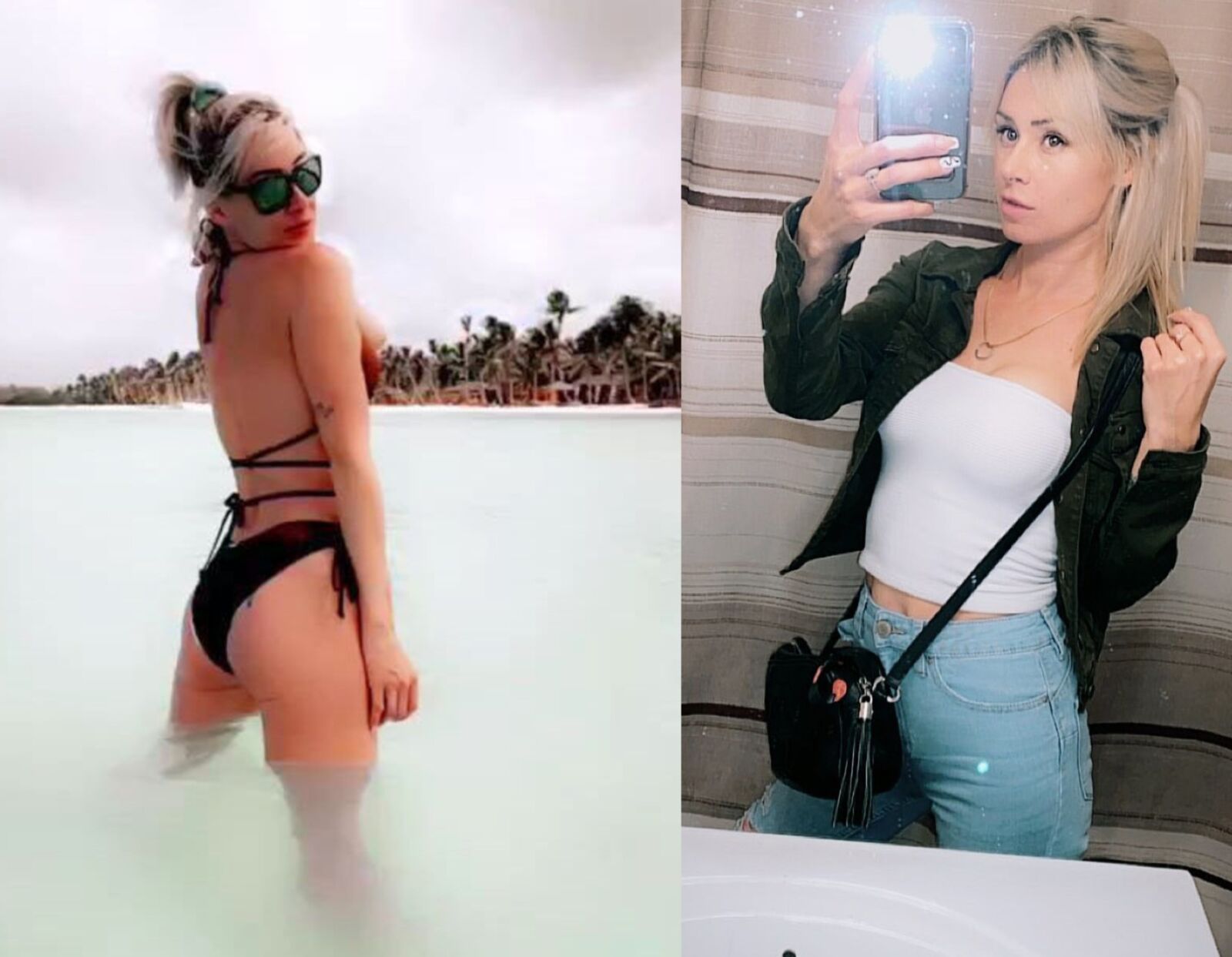 Jenn Secrétaire Bikini Vs Vêtements Jerk Off Challenge