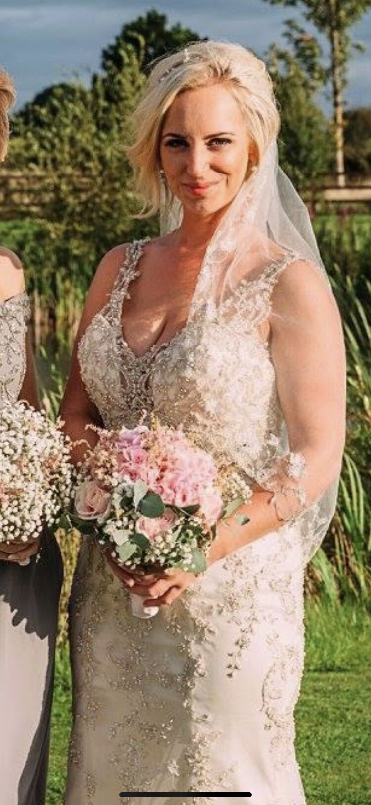 Beautiful busty blonde bride