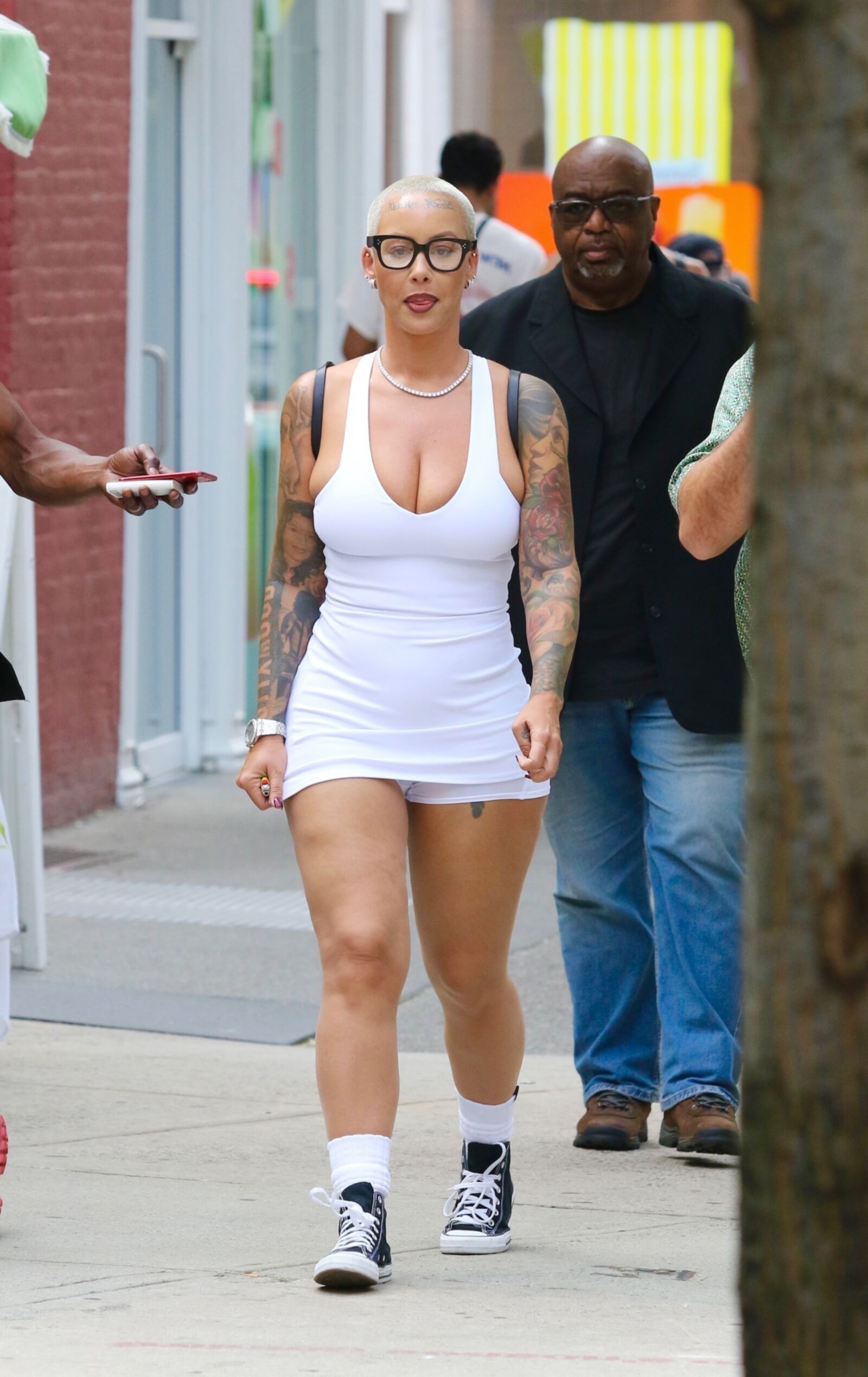 Amber Rose big cleavage in Manhattan 08/16/2024