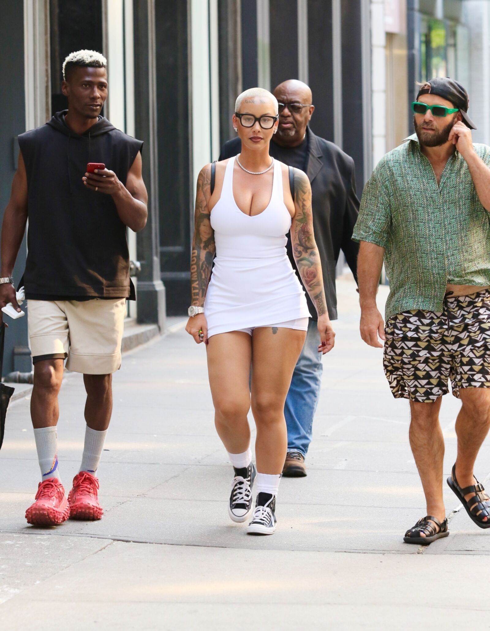 Amber Rose big cleavage in Manhattan 08/16/2024